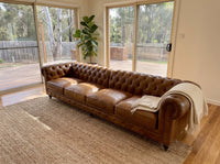 Winston Grand Four-Seat Chesterfield Lounge - Vintage Tan