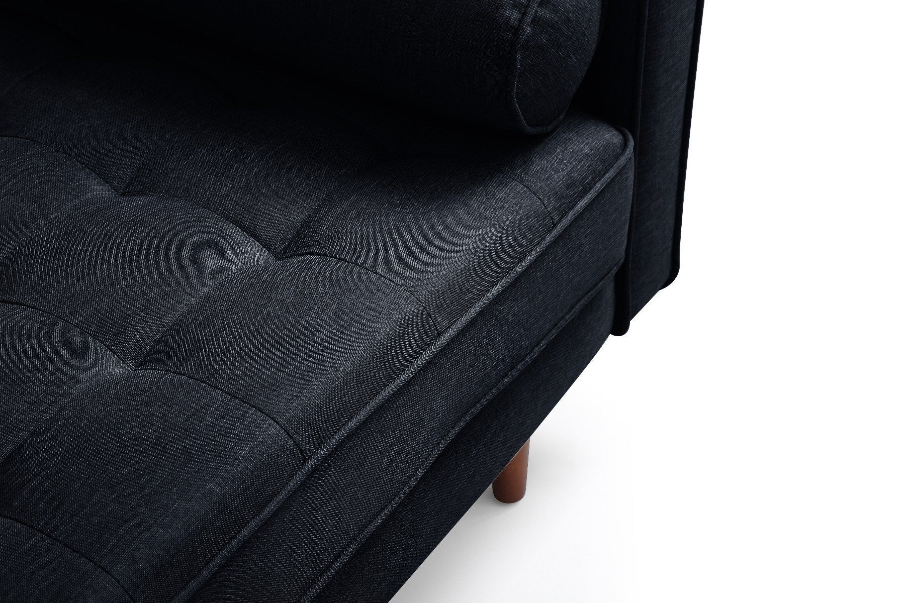 Furniture > Sofas - Sofa Marcella Black Velvet Fabric