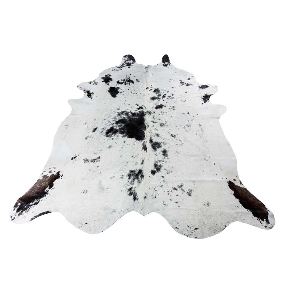 Speckled Black Light - Black & White Coloured Large Premium Cowhide Rug