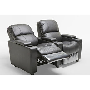 Sophie Black Leather 2 Seater Recliner