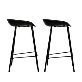 Furniture > Bar Stools & Chairs - Artiss Set Of 2 Metal Bar Stools - Black