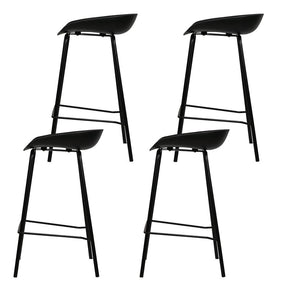Furniture > Bar Stools & Chairs - Artiss Set Of 4 Metal Bar Stools - Black
