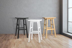 Furniture > Bar Stools & Chairs - Artiss Set Of 2 Beech Wood Bar Stools - White