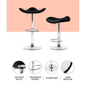 Furniture > Bar Stools & Chairs - Artiss Set Of 4 Swivel Bar Stools - Black