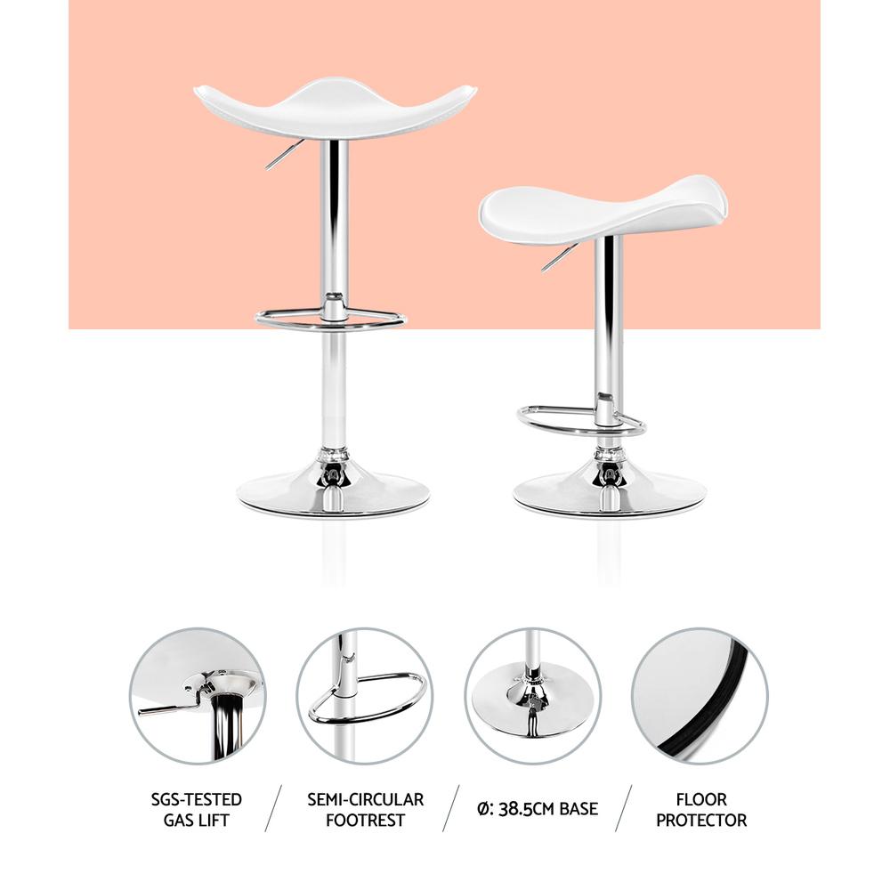 Furniture > Bar Stools & Chairs - Artiss Set Of 4 Swivel Bar Stools - White