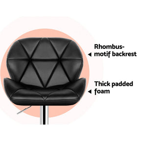 Furniture > Bar Stools & Chairs - Artiss Set Of 2 Kitchen Bar Stools - Black And Chrome