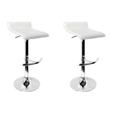Furniture > Bar Stools & Chairs - Artiss Set Of 2 PU Leather Wave Style Bar Stools - White
