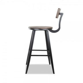 Bar Stool - Bev Industrial Bar Stool With Backrest 76cm