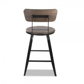 Bar Stool - Bev Industrial Bar Stool With Backrest 76cm