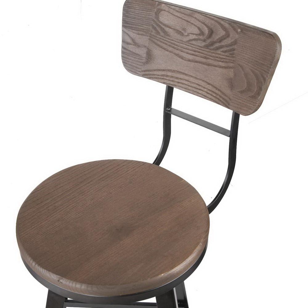 Furniture > Bar Stools & Chairs - Artiss Industrial Style Swivel Bar Stool 66cm - Black