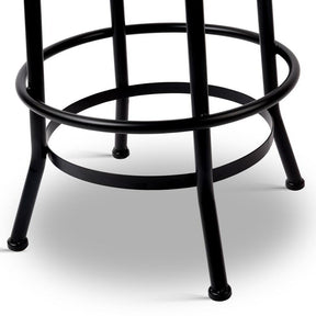 Furniture > Bar Stools & Chairs - Artiss Bar Stool Industrial Round Seat Wood Metal - Black And Brown
