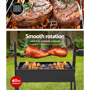 Home & Garden > BBQ - Grillz Electric Rotisserie BBQ Charcoal Smoker Grill Spit Roaster Outdoor Burner