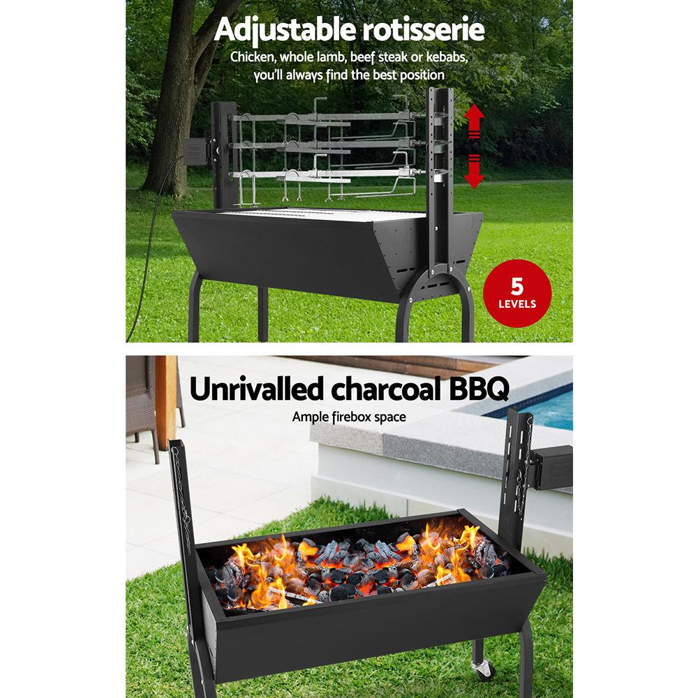 Home & Garden > BBQ - Grillz Electric Rotisserie BBQ Charcoal Smoker Grill Spit Roaster Outdoor Burner