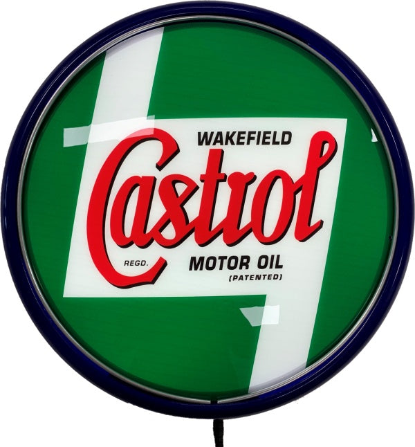 Beer Brand Signs - Castrol Motor Oil LED Bar Lighting Wall Sign Light Button Blue
