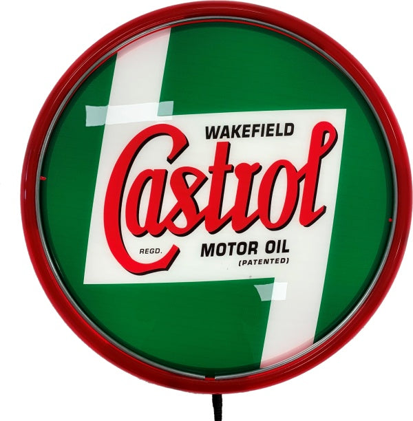 Beer Brand Signs - Castrol Motor Oil LED Bar Lighting Wall Sign Light Button Red