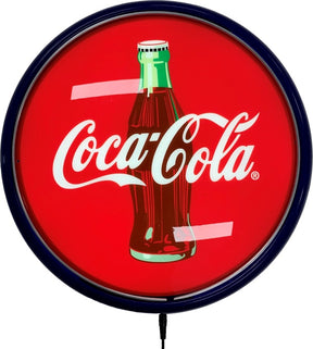 Beer Brand Signs - Coca Cola Coke Bottle LED Bar Lighting Wall Sign Light Button Blue