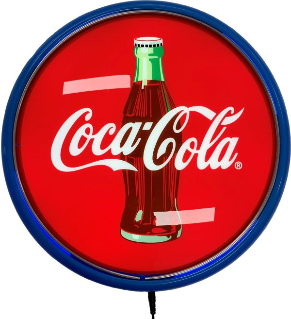 Beer Brand Signs - Coca Cola Coke Bottle LED Bar Lighting Wall Sign Light Button Light Blue