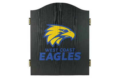 West Coast Eagles AFL Dart Board And Cabinet Set