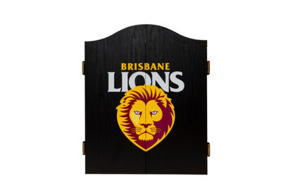Brisbane Lions AFL Dart Board And Cabinet Set