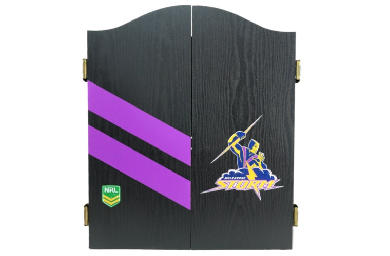 Melbourne Storm NRL Dart Board And Cabinet Set