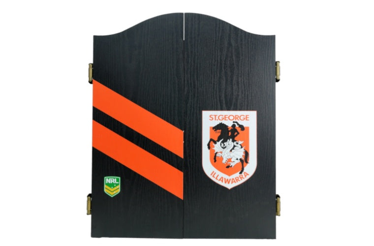 St George Illawarra Dragons NRL Dart Board And Cabinet Set