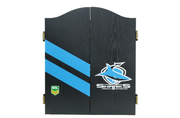 Cronulla Sharks NRL Dart Board And Cabinet Set