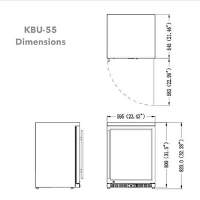 Beverage Fridge - Heating Glass Door Under Bench Beverage Fridge