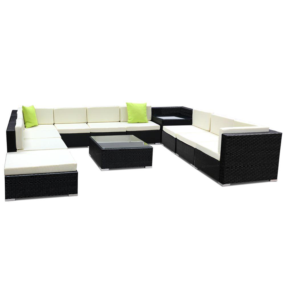 Furniture > Outdoor - Gardeon 12PC Outdoor Furniture Sofa Set Wicker Garden Patio Lounge