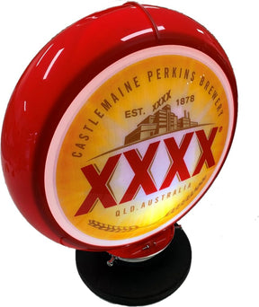 QLD XXXX Beer Castlemaine Bar Lighting Garage Light Sign Illuminated Globe On Base