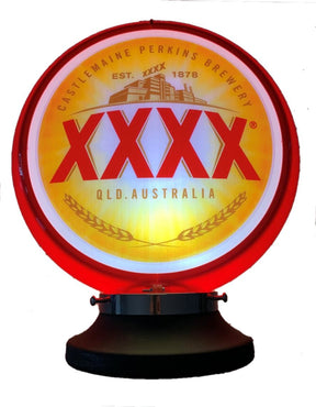 QLD XXXX Beer Castlemaine Bar Lighting Garage Light Sign Illuminated Globe On Base