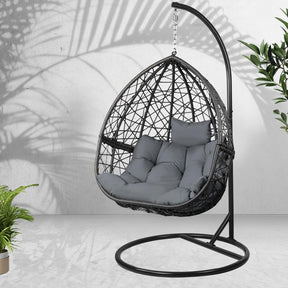 Home & Garden > Hammocks - Gardeon Outdoor Hanging Swing Chair - Black