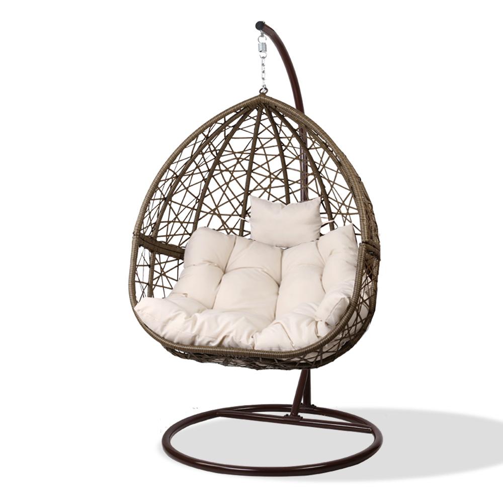 Home & Garden > Hammocks - Gardeon Outdoor Hanging Swing Chair - Brown