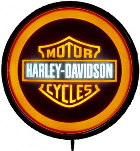 Beer Brand Signs - Harley Davidson Shield LED Bar Lighting Wall Sign Light Button