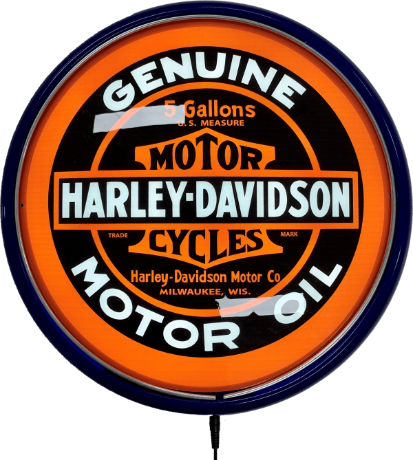 Beer Brand Signs - Harley Davidson Motor Oil LED Bar Lighting Wall Sign Light Button Blue