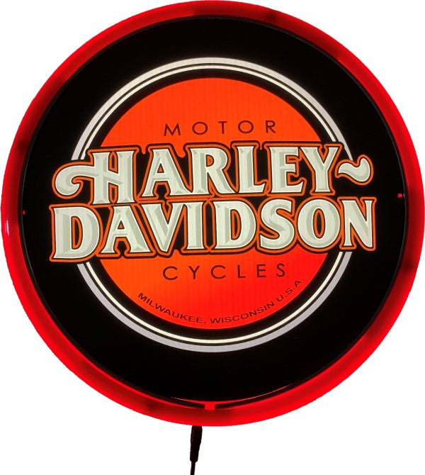 Beer Brand Signs - Harley Davidson Motor Cycles LED Bar Lighting Wall Sign Light Button Red