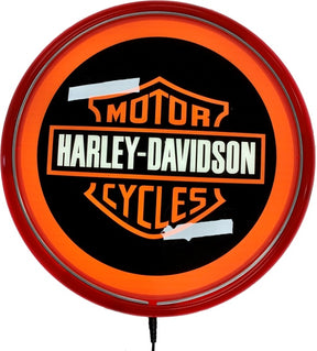 Beer Brand Signs - Harley Davidson Shield LED Bar Lighting Wall Sign Light Button Red