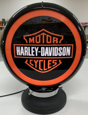 Beer Brand Signs - Harley Davidson Motorcycles Bar Lighting Garage Light Sign Illuminated Globe On Base