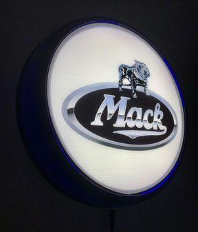 Beer Brand Signs - Mack Truck Semi Trailer LED Bar Lighting Wall Sign Light Button White/Blue