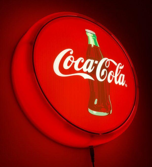 Beer Brand Signs - Coca Cola Coke Bottle RED LED Bar Lighting Wall Sign Light Button