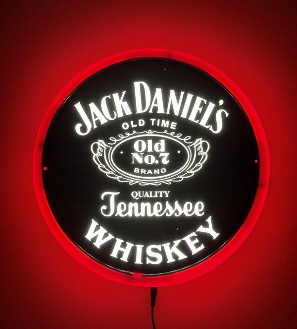 Beer Brand Signs - Jack Daniels RED LED Bar Lighting Wall Sign Light Button