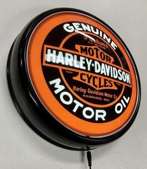 Beer Brand Signs - Harley Davidson Motor Oil LED Bar Lighting Wall Sign Light Button