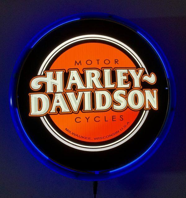 Harley Davidson Motor Cycles LED Bar Lighting Wall Sign Light Button Light Blue