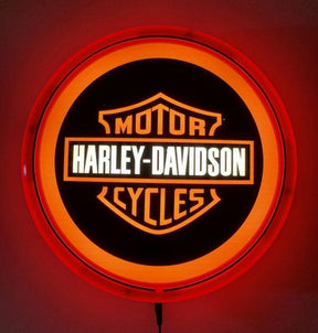 Beer Brand Signs - Harley Davidson Shield LED Bar Lighting Wall Sign Light Button Red