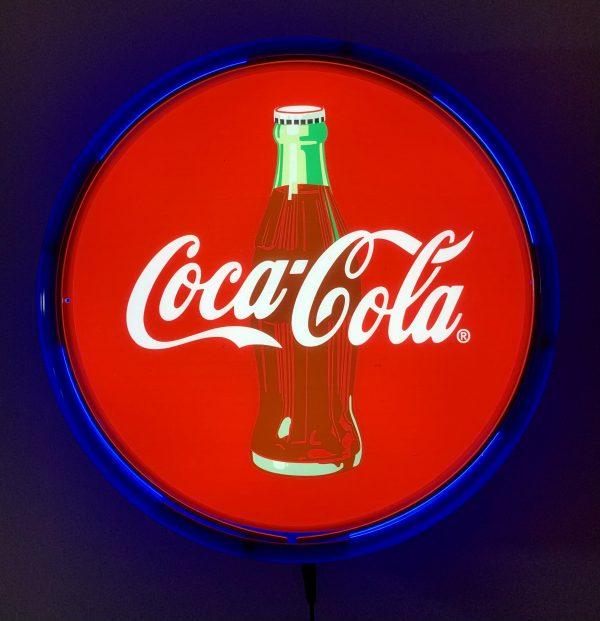 Beer Brand Signs - Coca Cola Coke Bottle LED Bar Lighting Wall Sign Light Button Light Blue