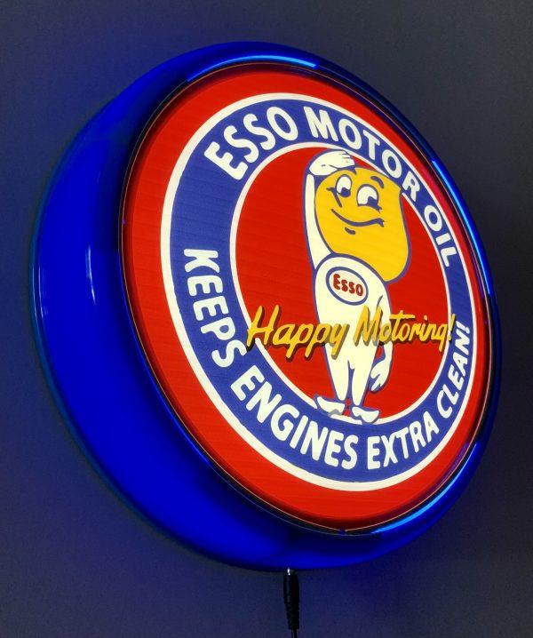 Beer Brand Signs - ESSO Motor Oil LED Bar Lighting Wall Sign Light Button Light Blue