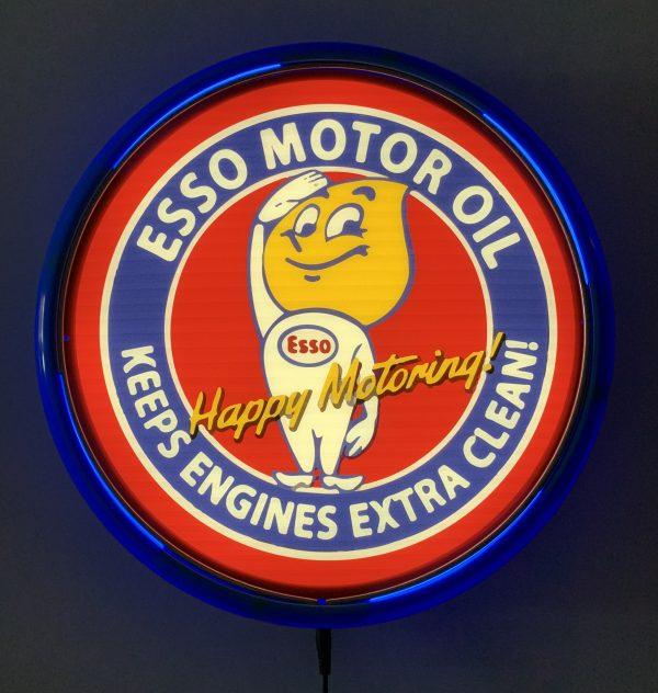Beer Brand Signs - ESSO Motor Oil LED Bar Lighting Wall Sign Light Button Light Blue