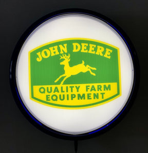 John Deere Tractor Mower Bar Lighting Wall Sign Light Button Blue
