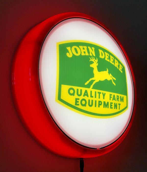 John Deere Tractor Mower Bar Lighting Wall Sign Light Button Red