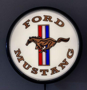 Ford Mustang Pony Badge Bar Lighting Wall Sign Light Button Black