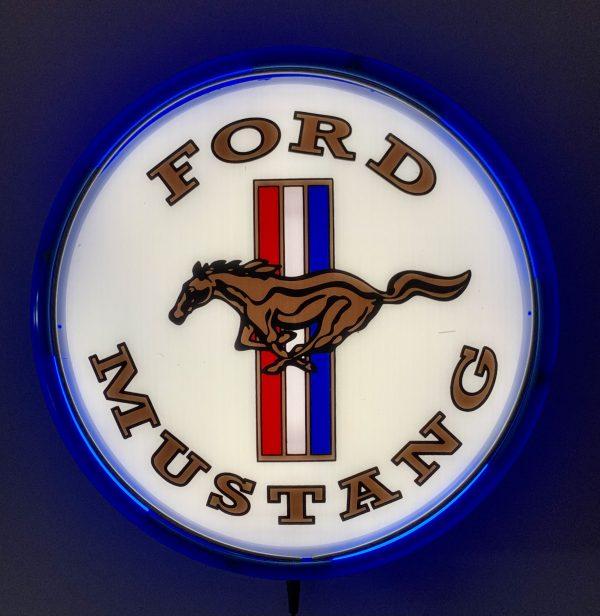 Beer Brand Signs - Ford Mustang Pony Badge Bar Lighting Wall Sign Light Button Blue